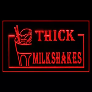 110079 Thick Milkshakes Beverage Ice Cream Shop LED Light Neon Sign - Picture 1 of 14