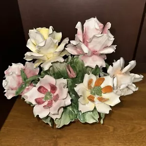 Capodimonte Porcelain Flower Basket Centerpiece Italy S. Rioleva - Picture 1 of 16