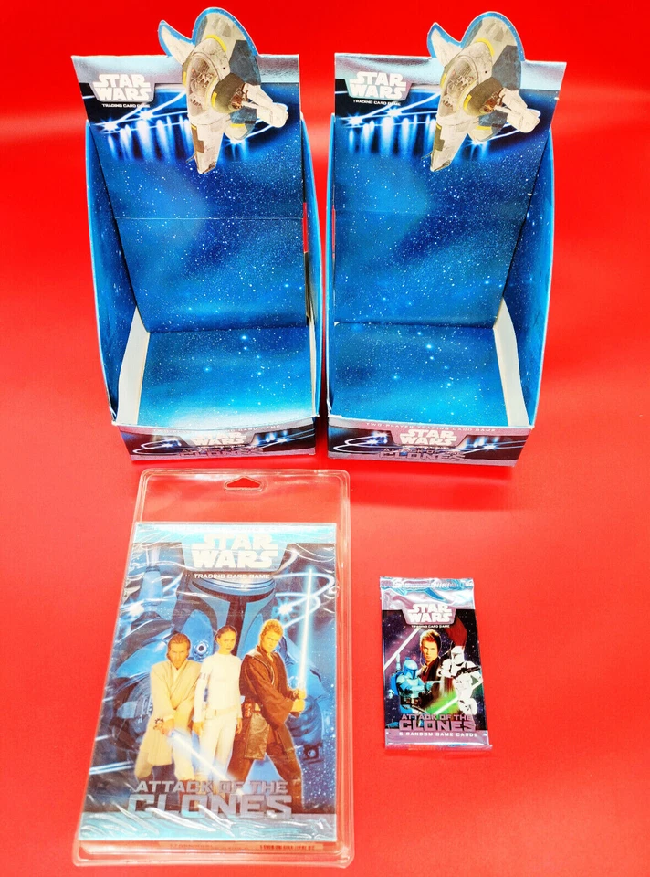 Lote personalizado de tarjetas coleccionables y soporte de exhibición de Star Wars Attack of the Clones Foto 1 de 4