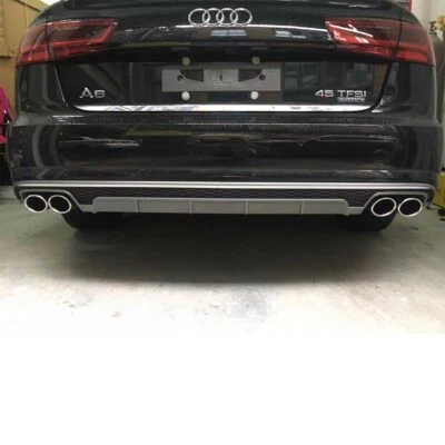 Heckdiffusor für Audi A6 C7.5 Non Sline 2016-2018 Grau Stoßstange mit Tipps - Bild 1 von 4