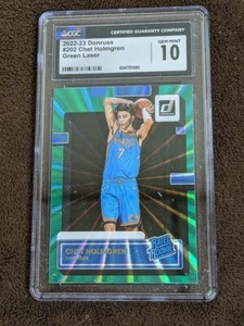 2022-23 DONRUSS GREEN LASER RATED ROOKIE CGC 10 CHET HOLMGREN THUNDER - Picture 1 of 1