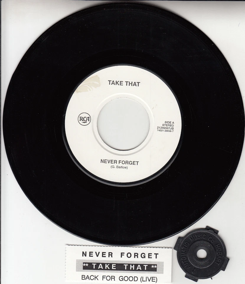 TAKE THAT  Never forget & Back for good (Live) 7" 45 rpm vinyl record NEW RARE! - Image 1 of 1
