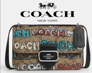 NEU MIT ETIKETT COACH X NEUWERTIG + SERF LG MORGAN QUADRATISCHER UMHÄNGETASCHE IN SIGNATURLEINWAND - Bild 1 von 10