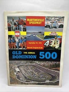 NASCAR 1974 Martinsville Old Dominion 500 Winston Cup Program- line up insert - Picture 1 of 5