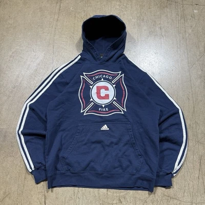 Chicago Fire MLS Adidas Men's Size Small Navy Blue Hoodie Vintage Y2k - Image 1 of 4