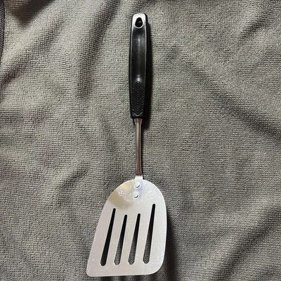 Vintage Foley Chrome Plated Small Short 9.5" Slotted Spatula Turner Flipper USA - Image 1 of 4