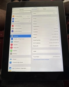 Apple iPad A1458 16BG 4th Generation Black Fast Ship Good Used 9.1 IOS - Afbeelding 1 van 5