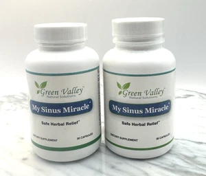 Green Valley Naturals Lot of 2 Bottles My Sinus Miracle 180 capsules Sealed New - Picture 1 of 3