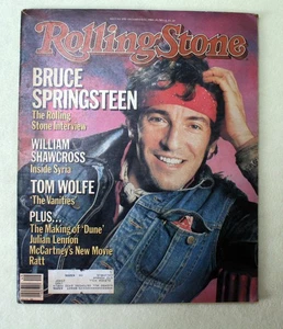ROLLING STONE MAGAZINE 6 DEC 1984 . BRUCE SPRINGSTEEN FRONT COVER . DAVID BOWIE - Picture 1 of 2