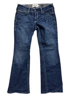 Pantalones de mezclilla Ariat para mujer talla 31x28 azul REAL corte bota pierna recta Western Rodeo Foto 1 de 4