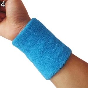 Colorful Cotton Wrist Sweatband – Sports Gym Tennis Wristband – 1 Pc Unisex - Picture 1 of 7