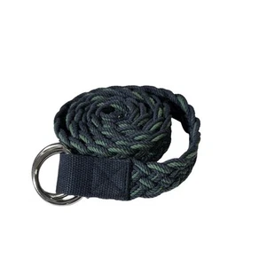 Brooks Brothers mens L Large green blue woven cotton preppy belt EUC - Picture 1 of 3