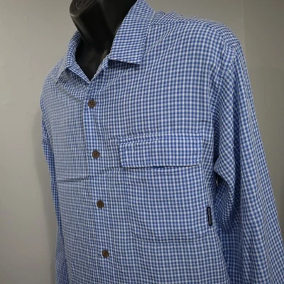 ExOfficio Vented Fishing Shirt Plaid Seersucker Long Sleeve Button Up Mens XL - Image 1 of 4