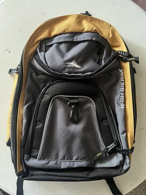 High Sierra 背包 黄色和灰色耐用男女通用背包 — 第 1/4 张图片