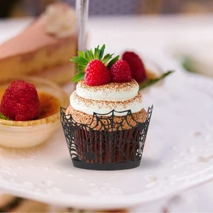 24pcs Hollow-Out Wrappers Cake Decor Hollow-Out Wrapper Halloween Cake Paper - Picture 1 of 9