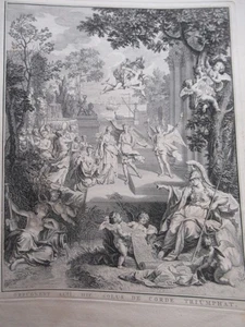 BELLE ESTAMPE ORIGINALE MARIAGE ALLEGORIQUE HOLLANDE 1724 Signée B. PICART - Picture 1 of 4