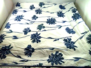 Funda nórdica IKEA FINNOXEL Full Queen floral azul blanco algodón 84x95 - Imagen 1 de 4