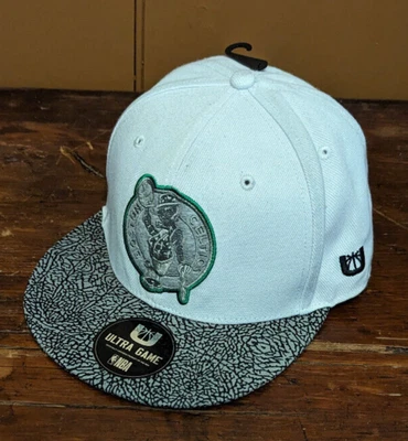 Ultra Game Boston Celtics Snapback Hat Cap NBA Logo Basketball Texture Brim NEW - Image 1 of 4