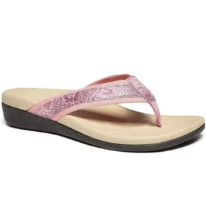 Megnya Orthotic Plantar Fasciitis Pink Snake Comfort Flip Flop Sandals 39/8 - Picture 1 of 6