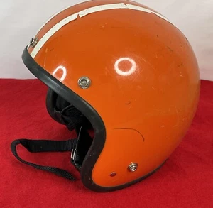 Casco vintage Asc Fury 400 deportes americanos naranja con rayas años 60/70 XS pequeño? - Imagen 1 de 11