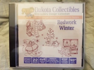 Redwork Invierno Dakota Coleccionables Máquina Bordado Diseño CD NUEVO - Imagen 1 de 2