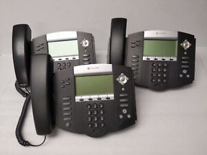 (3) Polycom SoundPoint IP 550 SIP Business Phone PoE 2201-12550-001