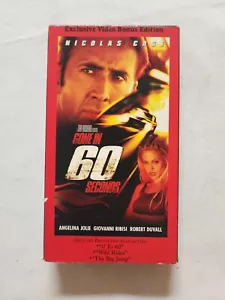 GONE IN 60 SECONDS Nicolas Cage VHS Tape, COMPLETE/TESTED SEE PHOTOS (VHS56) - Picture 1 of 4