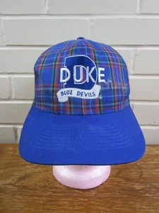 Duke University Blue Devils Vintage Snapback Hat Cap Plaid Script NCAA Colorful - Picture 1 of 7