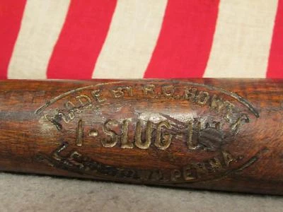 Vintage RG Hower 'I-Slug-Um' Wood Baseball Bat 34" Lewistown,PA Antique 1900s - Image 1 of 4