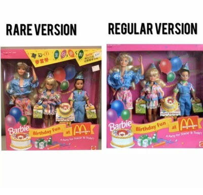 Barbie 1993 "diversión de cumpleaños en McDONALDS", ¡versión asiática rara como nueva! Foto 1 de 4
