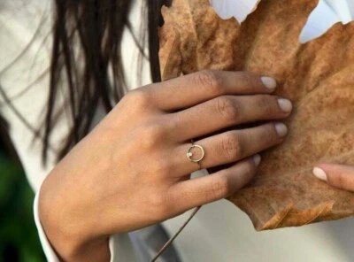 14K Solid Gold Diamond Ring For Women Solitaire Diamond Ring Christmas Gift. - Image 1 of 4