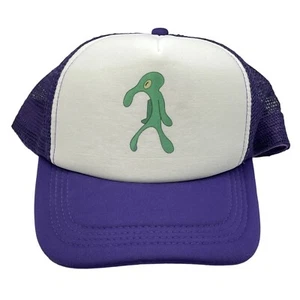 SQUIDWARD Snapback Hat, Bold & Brash Purple Trucker Mesh Cap - Picture 1 of 6