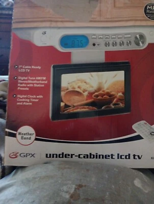 GPX Under the Cabinet LCD TV Clock Radio Weatherband Remote Timer New Open Box - Image 1 of 4