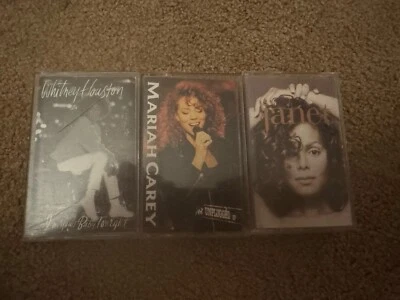 3 Lot Vintage Mariah Carey Whitney Houston Janet Jackson Cassette Tape Tapes - Image 1 of 4