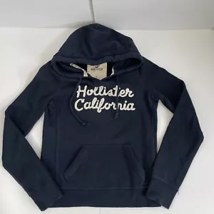 Hollister Sudadera con Capucha Mujer Azul Medio Pullover Manga Larga Bolsillo Frontal Exterior - Imagen 1 de 11