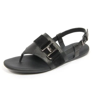 G3846 sandalo infradito donna HOGAN black leather/suede sandal women - Picture 1 of 4