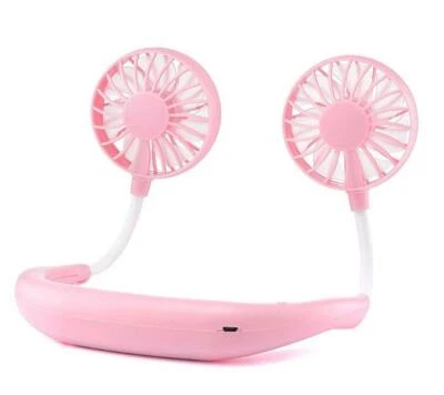RECHARGEABLE USB NECK FAN COOLING for Travel Desk Sports fitness gym home office - Image 1 of 4