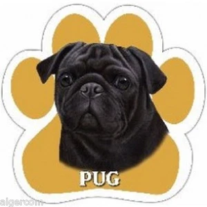 BLACK PUG - Paw Print 5" x 5"  Magnet Car Truck SUV Fridge Gift NEW - Picture 1 of 1