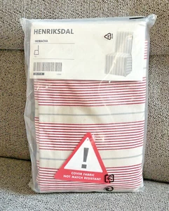 Neu 1 X Bezug für Ikea Henriksdal Stuhl in Mobacka Streifen rot/beige 100 % Baumwolle - Bild 1 von 12