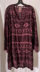 Neu mit Etikett Johnny Was Avery burgunderrotes besticktes Kleid Gr. L 355 $ - Bild 1 von 10