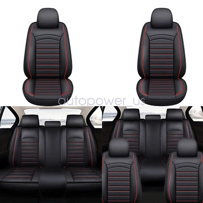 Car Seat Cover 5-Seat Full Set for Mercedes-Benz PU Leather Front & Rear Cushion - Image 1 of 4