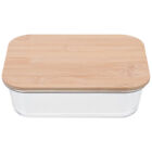  Fridge Food Storage Containers Bamboo Wood Covered Glass Bowl Portable