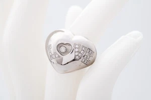 Chopard Happy Diamonds Large Heart Ring 18k White Gold Diamond RRP £8900 - Picture 1 of 10