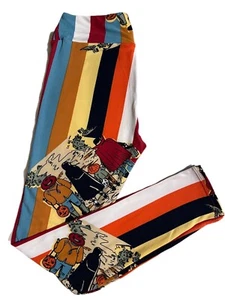 LuLaRoe Halloween Stretch Leggings Hose Trick Treaters Hexe Dracula gestreift - Bild 1 von 6