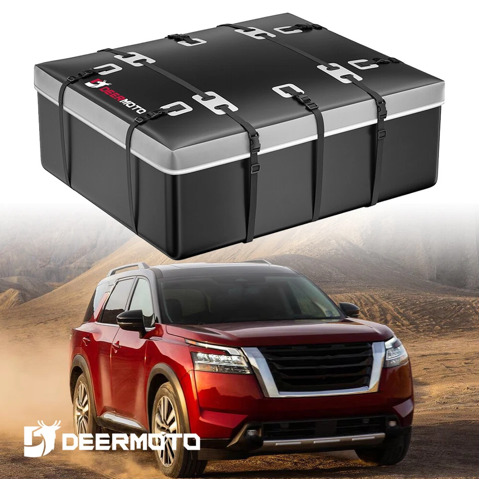 For Nissan Pathfinder 21 Cubic Feet Roof Top Cargo Carrier Bag 600D Waterproof - Image 1 of 4