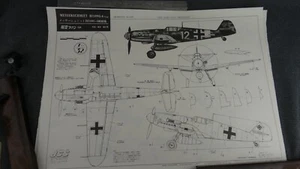 KOKU-FAN Print/Drawing 32-07 1:32 Messerschmitt Bf109G-6 1969 15 x 20" - Picture 1 of 7