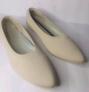 Knit Ballet Flats Women’s 8.5 Taupe Stretch Fit Slip On Shoes Flats - Picture 1 of 8