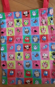 Große Damentasche, Stofftasche EULEN / VÖGEL mehrfarbig- Handarbeit - Bild 1 von 10