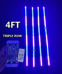 PIEZAS 4 PIES 48" TRIPLE Fila Perseguiendo Tiras LED Luces Bluetooth + Kit Control Remoto - Imagen 1 de 13