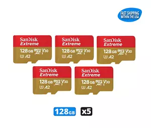 Sandisk 128GB Extreme MicroSD Memory Card GoPro MAX HERO9 HERO8 HERO7 Black (5) - Picture 1 of 2